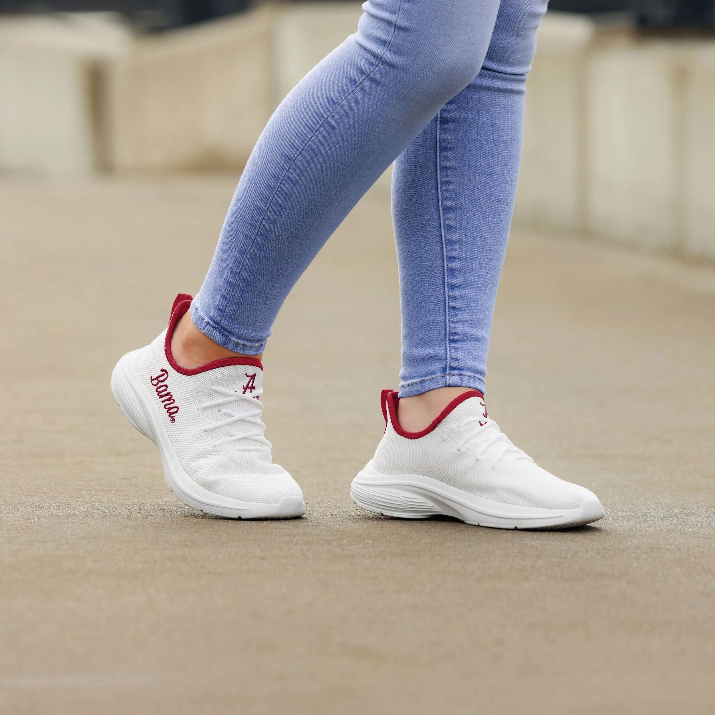 Alabama Crimson Tide Womens Midsole White Sneaker