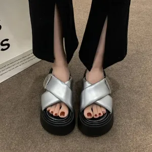 binfenxie  -  Thick Soled Slippers Sandals for Women Summer Casual Flip Flops New Clip on Beach Sandales Shoes Black White Slides Femme
