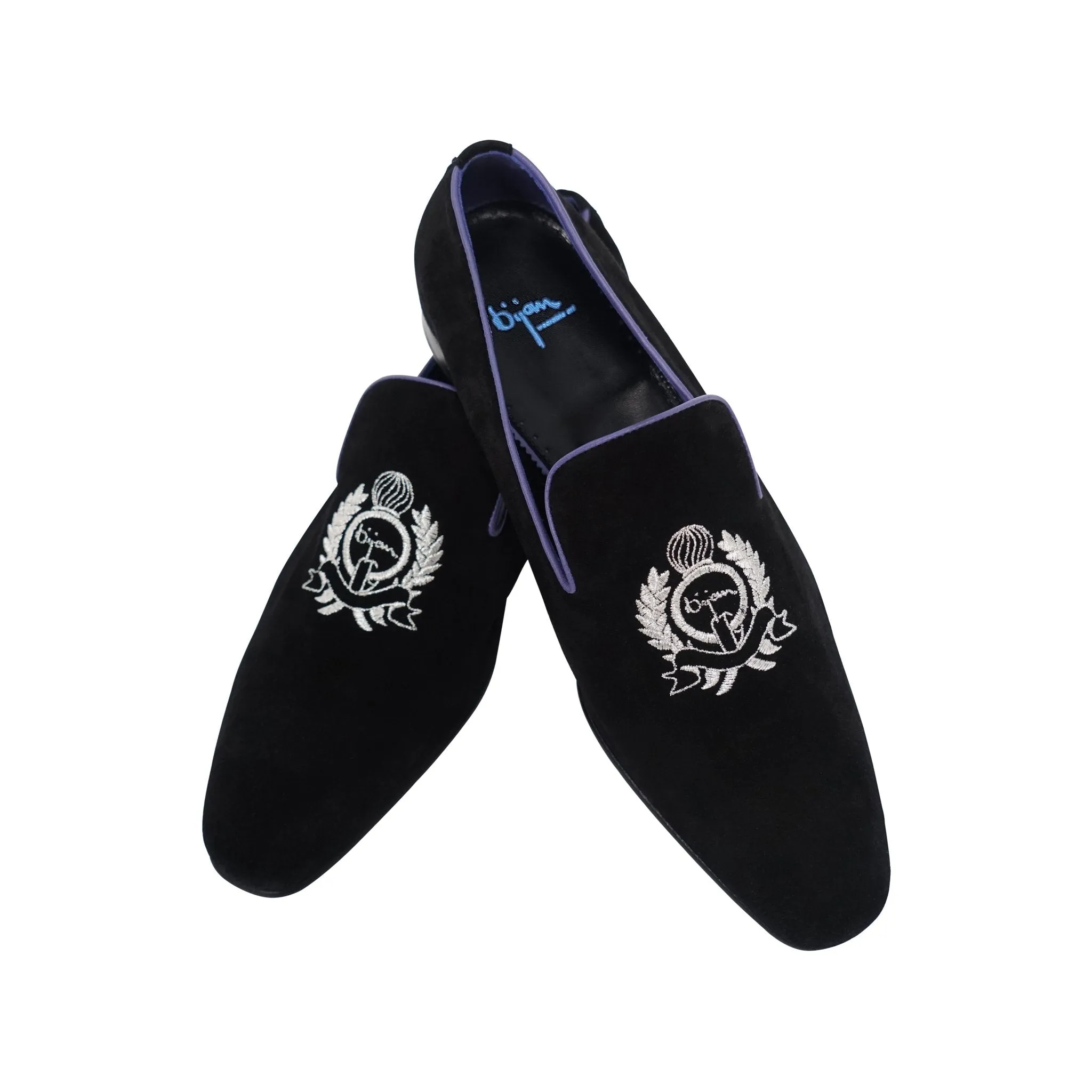 Black and Purple Suede Loafer