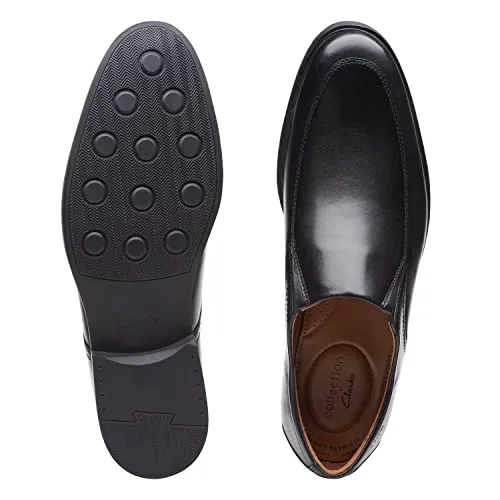 Clarks Men's Whiddon Plain Loafer, Black Leather, 9