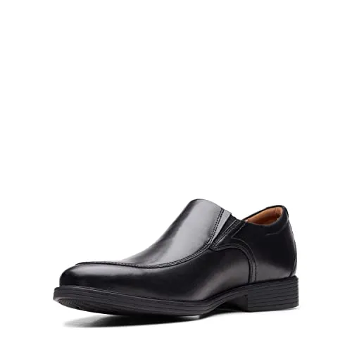 Clarks Men's Whiddon Plain Loafer, Black Leather, 9