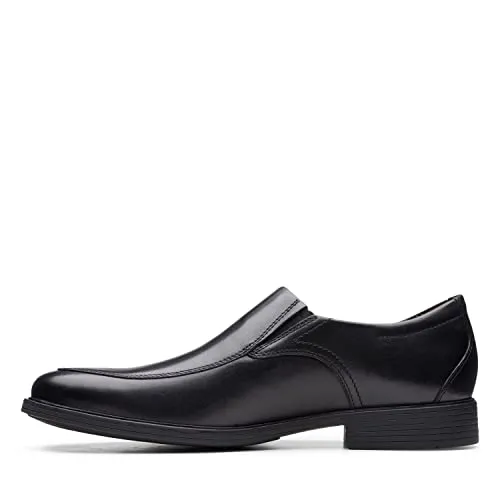 Clarks Men's Whiddon Plain Loafer, Black Leather, 9