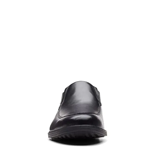 Clarks Men's Whiddon Plain Loafer, Black Leather, 9