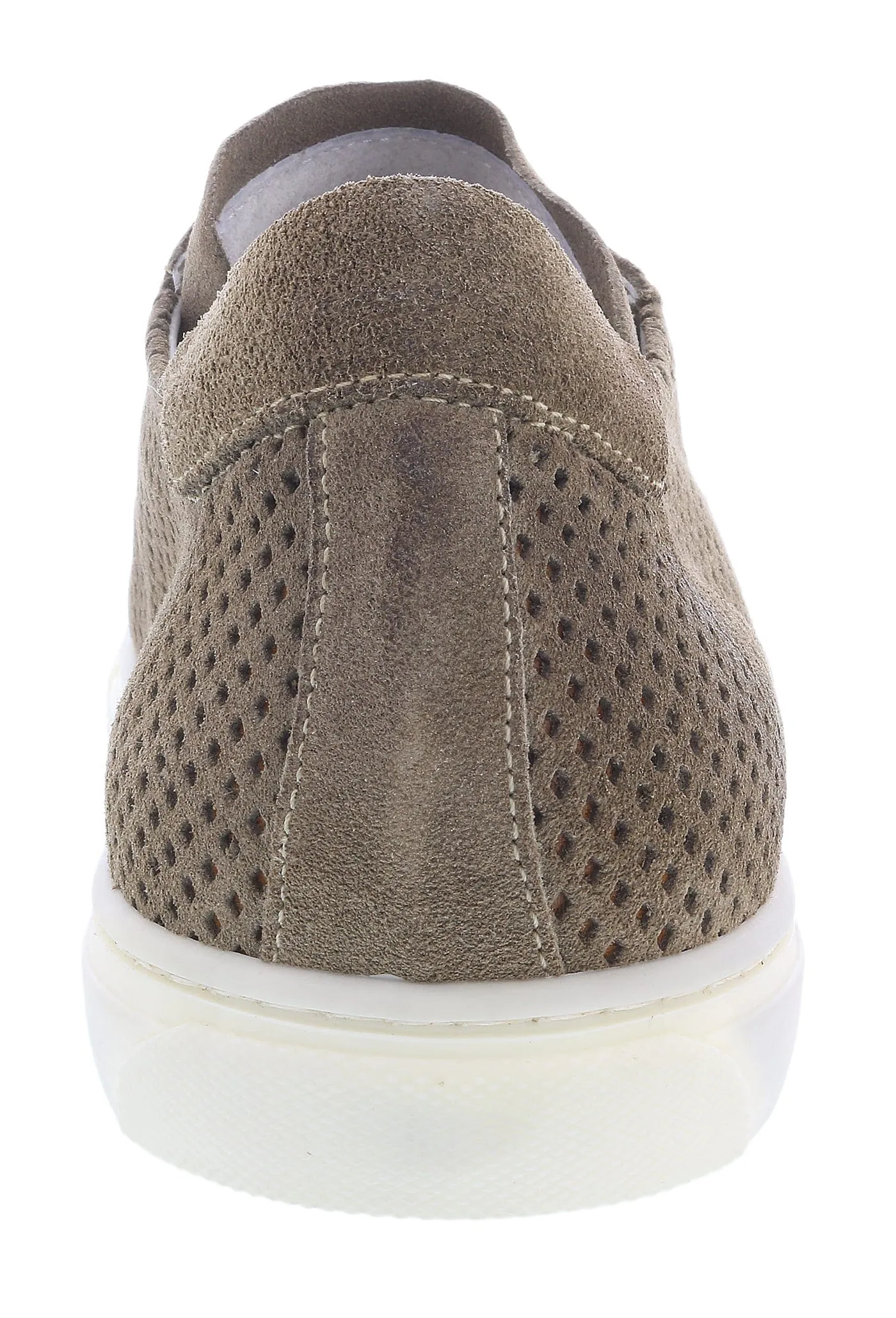 DANIELA FARGION Beige Perforated Suede Low Top Sneakers-