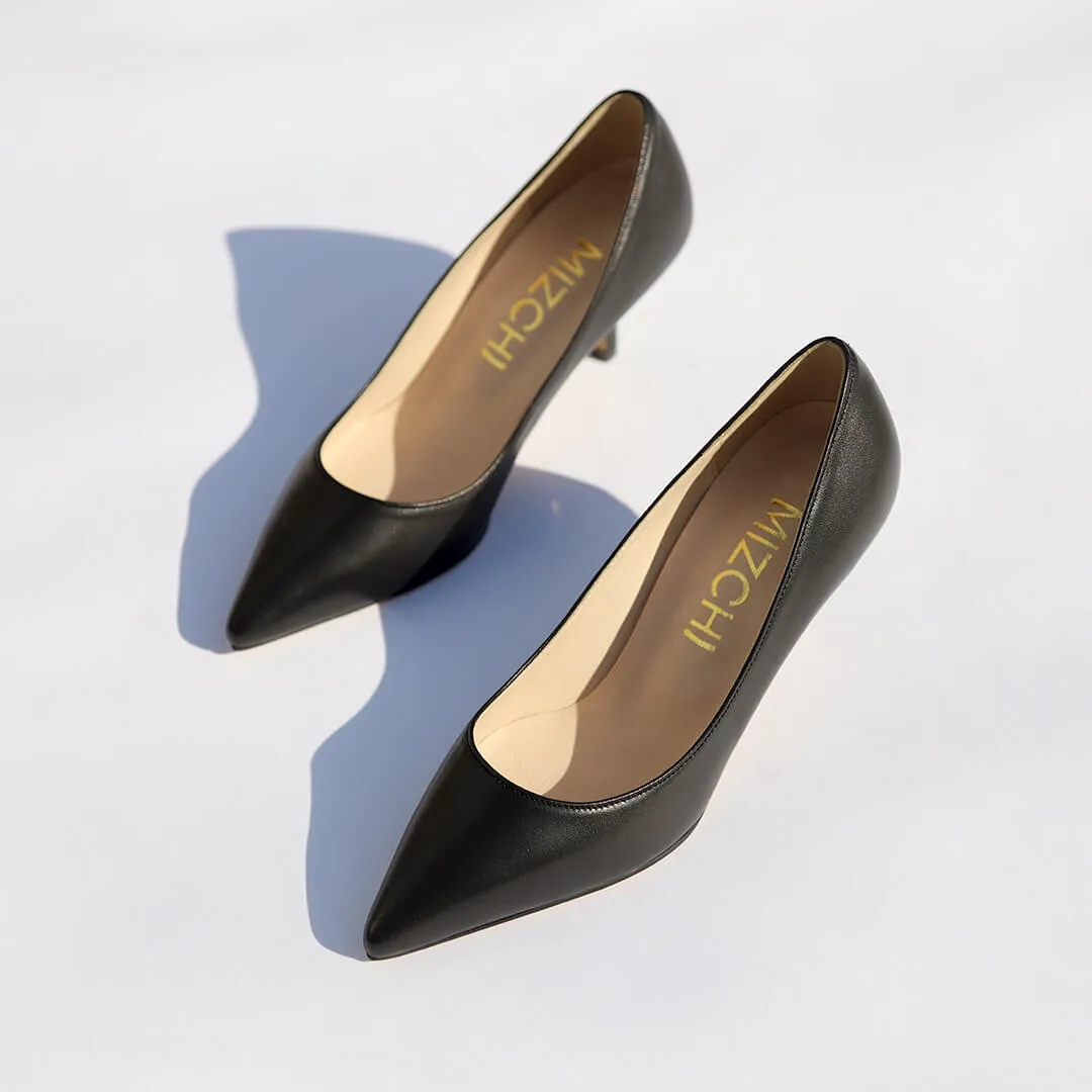 ELODIE - leather kitten heels