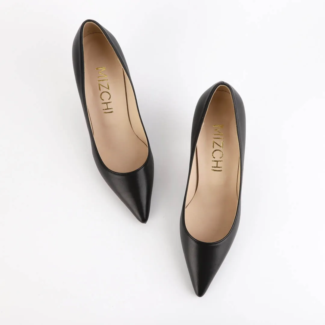 ELODIE - leather kitten heels