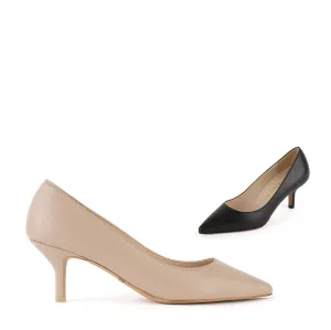 ELODIE - leather kitten heels