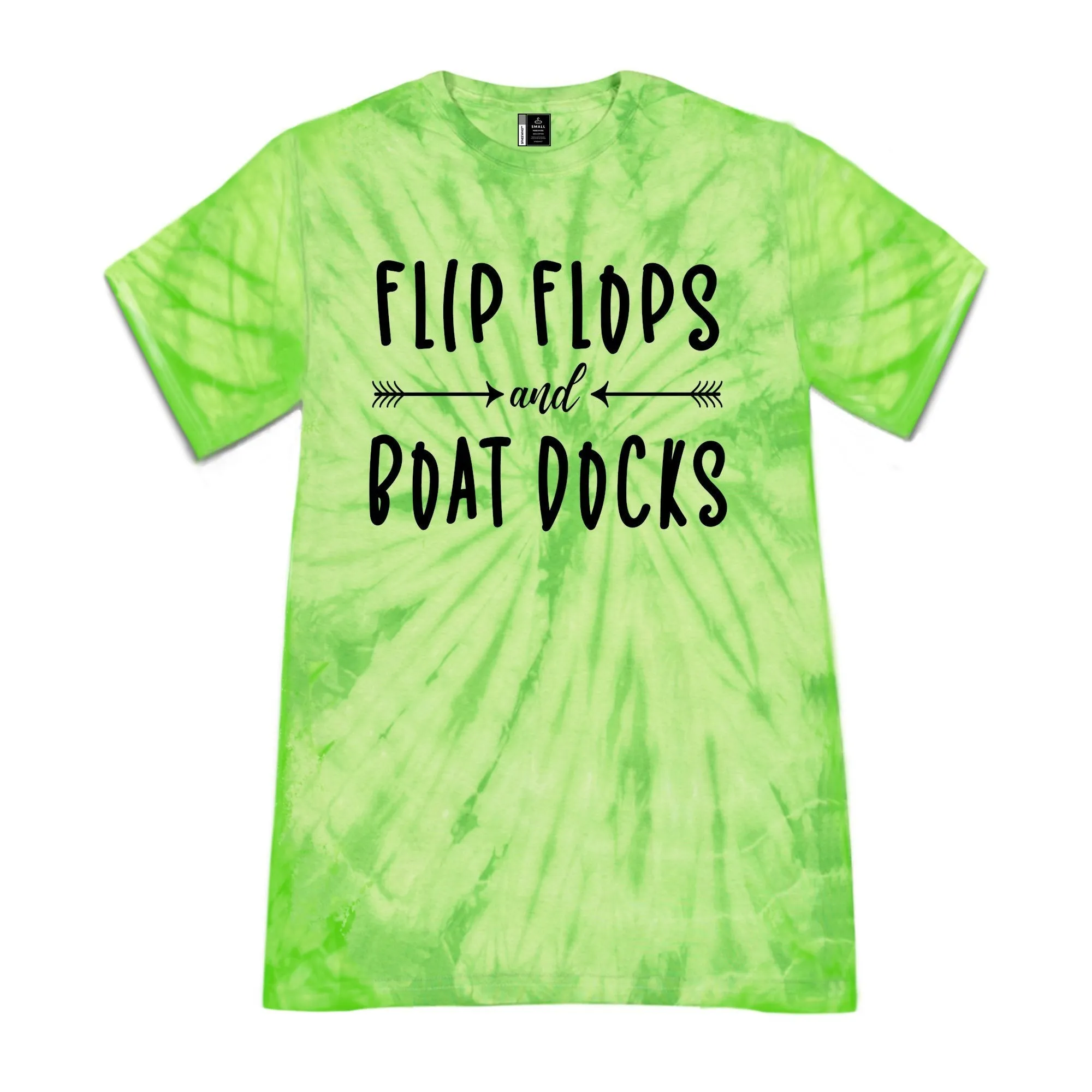 Flip Flops and Boat Docks Shirt Women Short Sleeve Lake Tshirt Funny Tie Dye Boating Vacation T-Shirt Tee Black