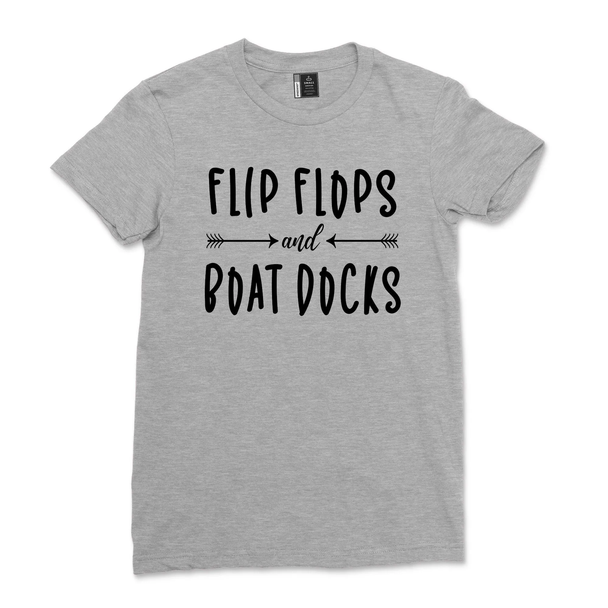 Flip Flops and Boat Docks Shirt Women Short Sleeve Lake Tshirt Funny Tie Dye Boating Vacation T-Shirt Tee Black