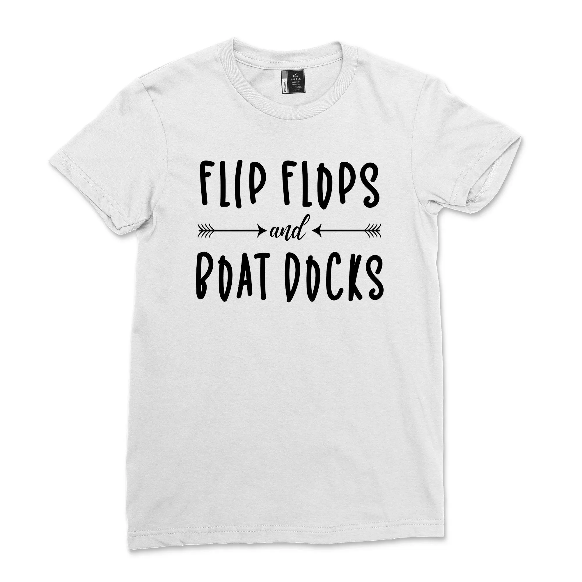 Flip Flops and Boat Docks Shirt Women Short Sleeve Lake Tshirt Funny Tie Dye Boating Vacation T-Shirt Tee Black
