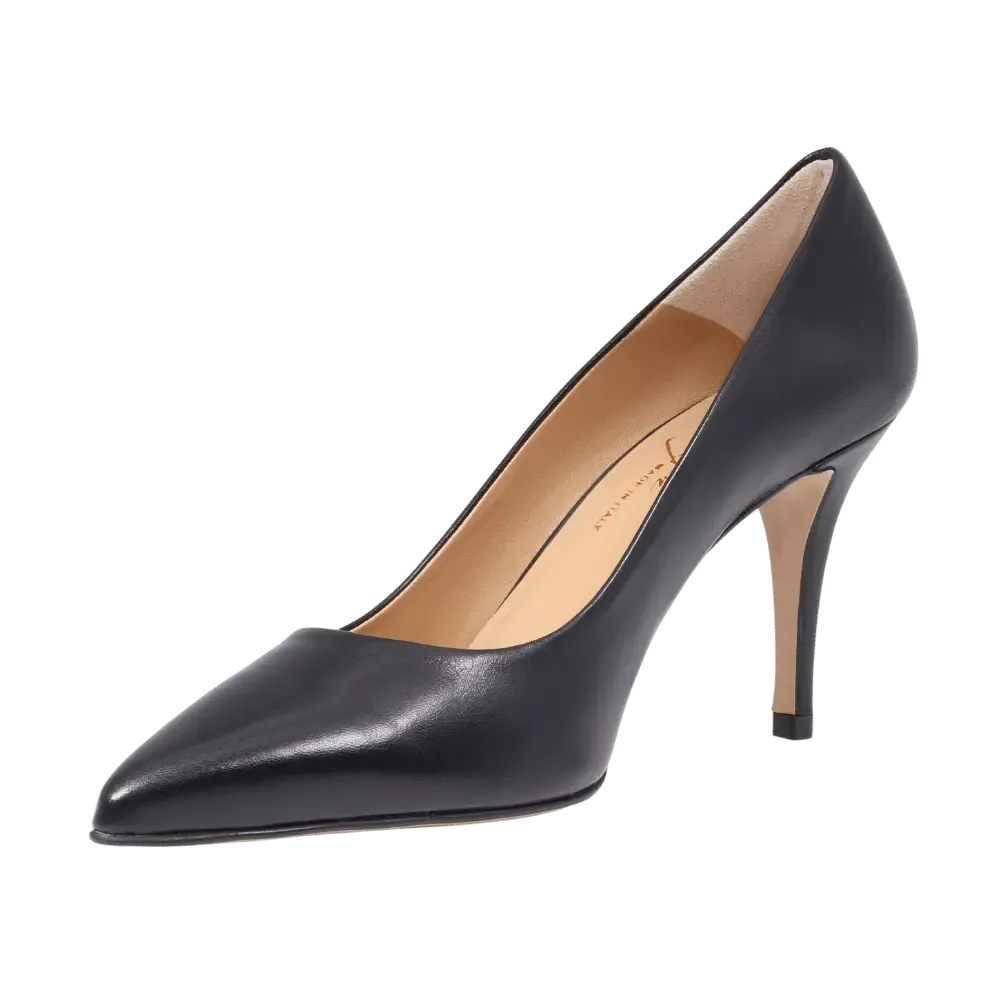 Ladies Genuine Leather Elegant Court Heel in Nero by Aliverti (CRB120)
