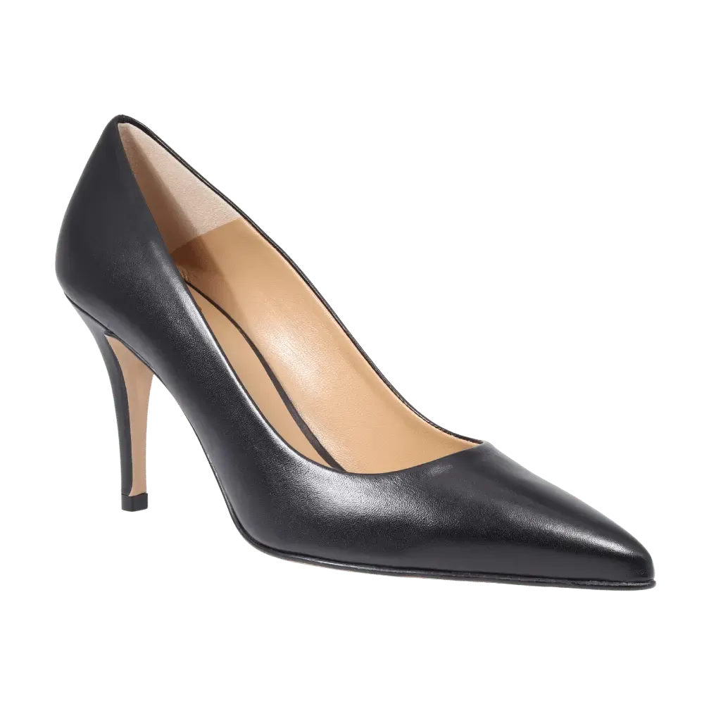 Ladies Genuine Leather Elegant Court Heel in Nero by Aliverti (CRB120)