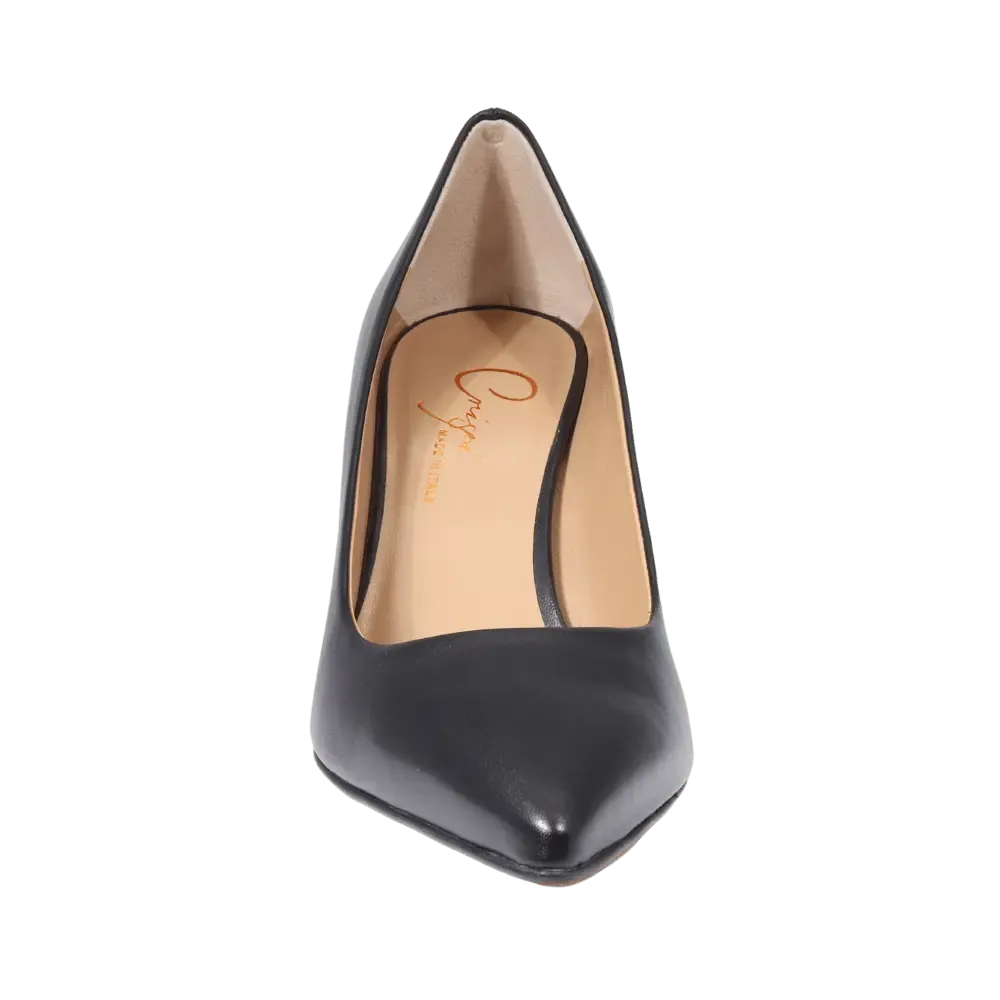 Ladies Genuine Leather Elegant Court Heel in Nero by Aliverti (CRB120)