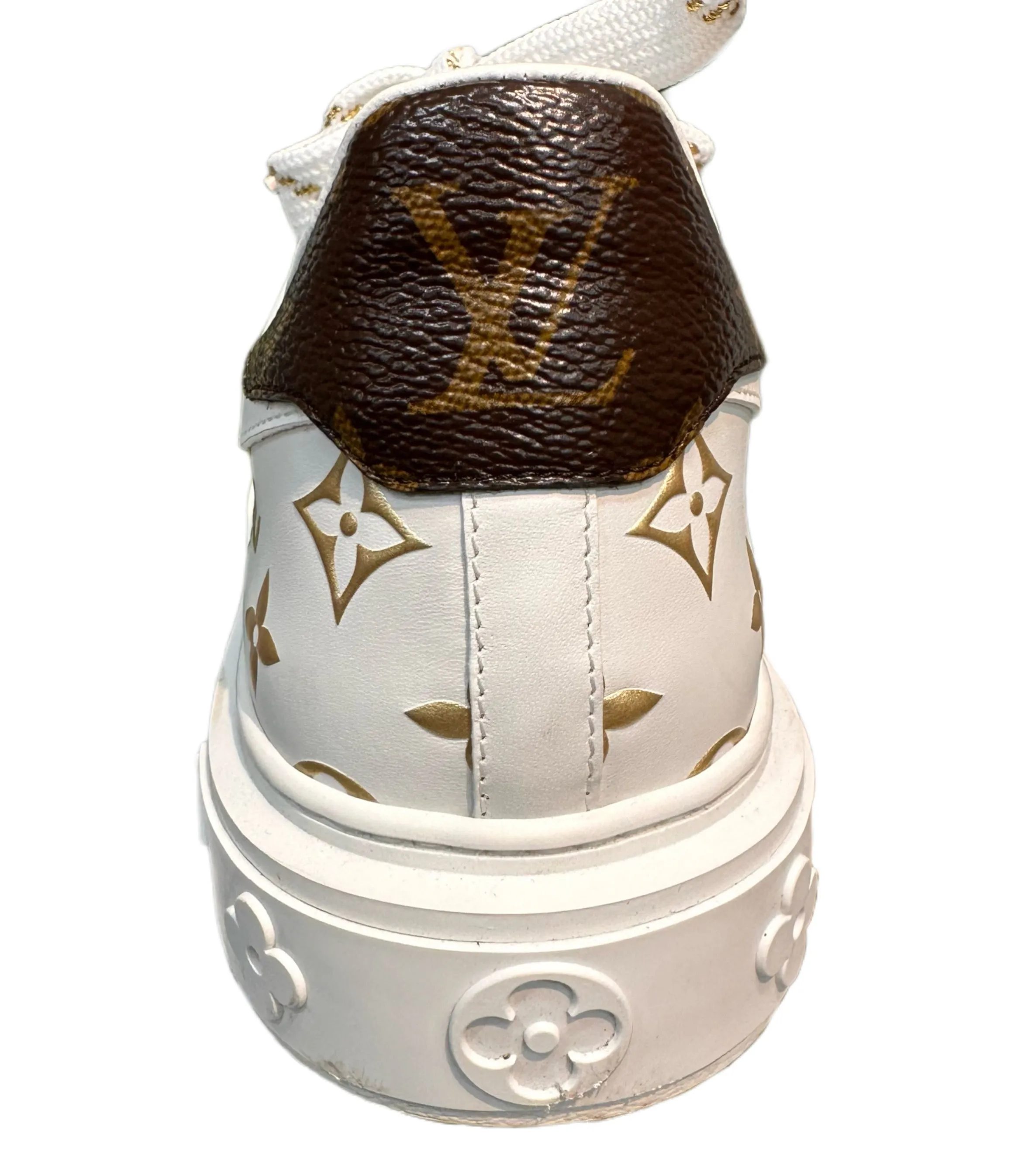 LOUIS VUITTON Time Out White Leather Sneakers Size 42