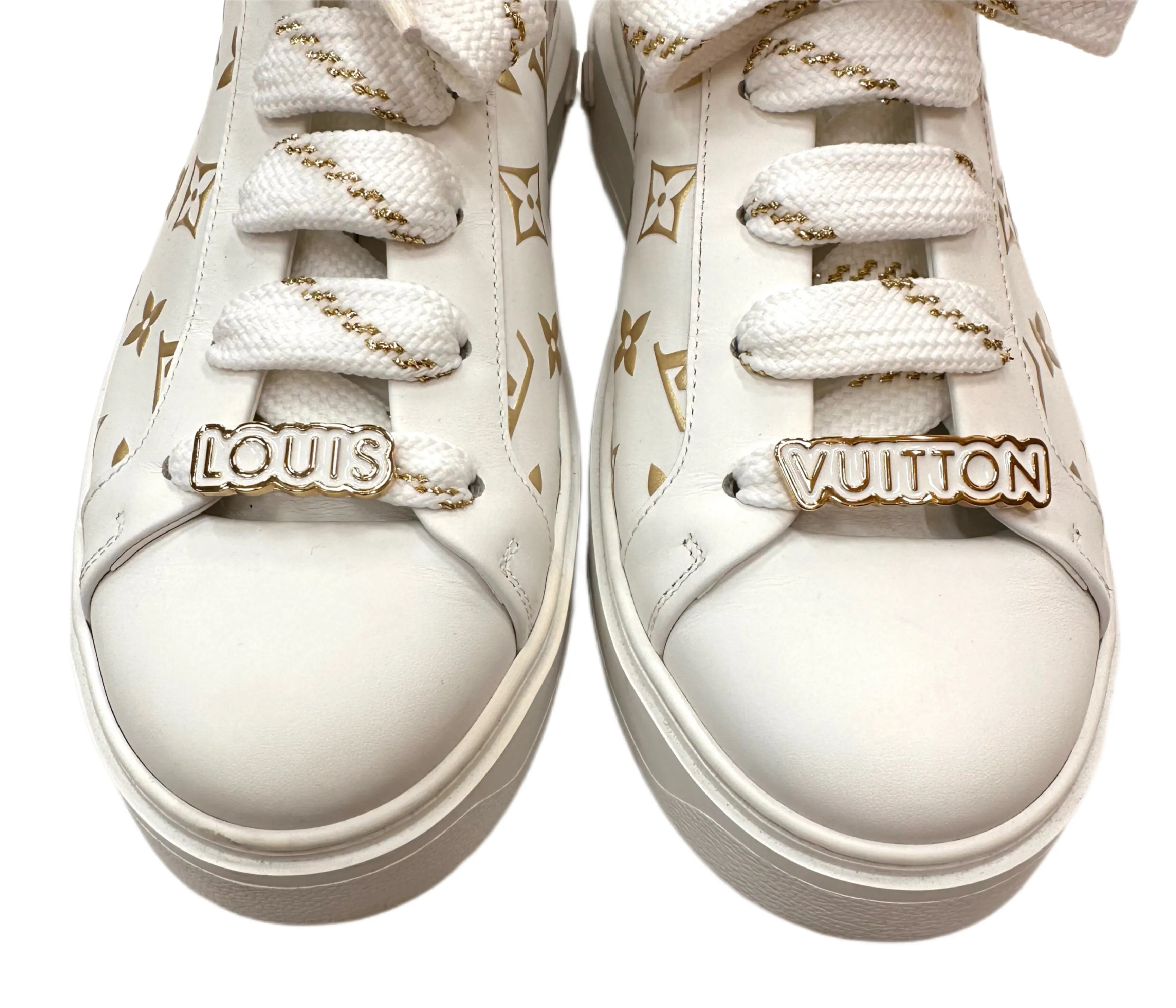 LOUIS VUITTON Time Out White Leather Sneakers Size 42