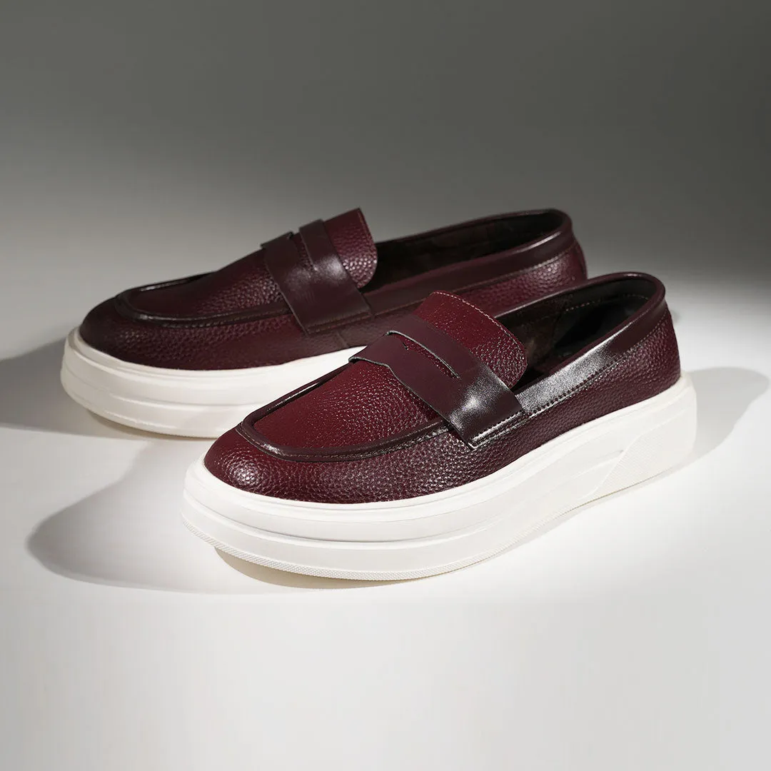 Monkstory Chunky Luxe Slip-On Sneakers - Deep Burgundy