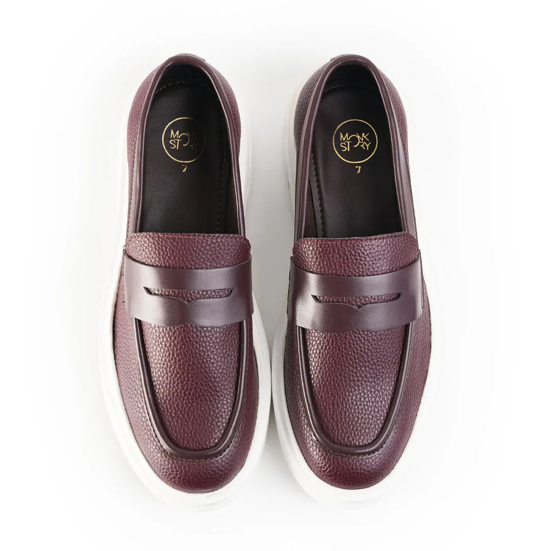 Monkstory Chunky Luxe Slip-On Sneakers - Deep Burgundy