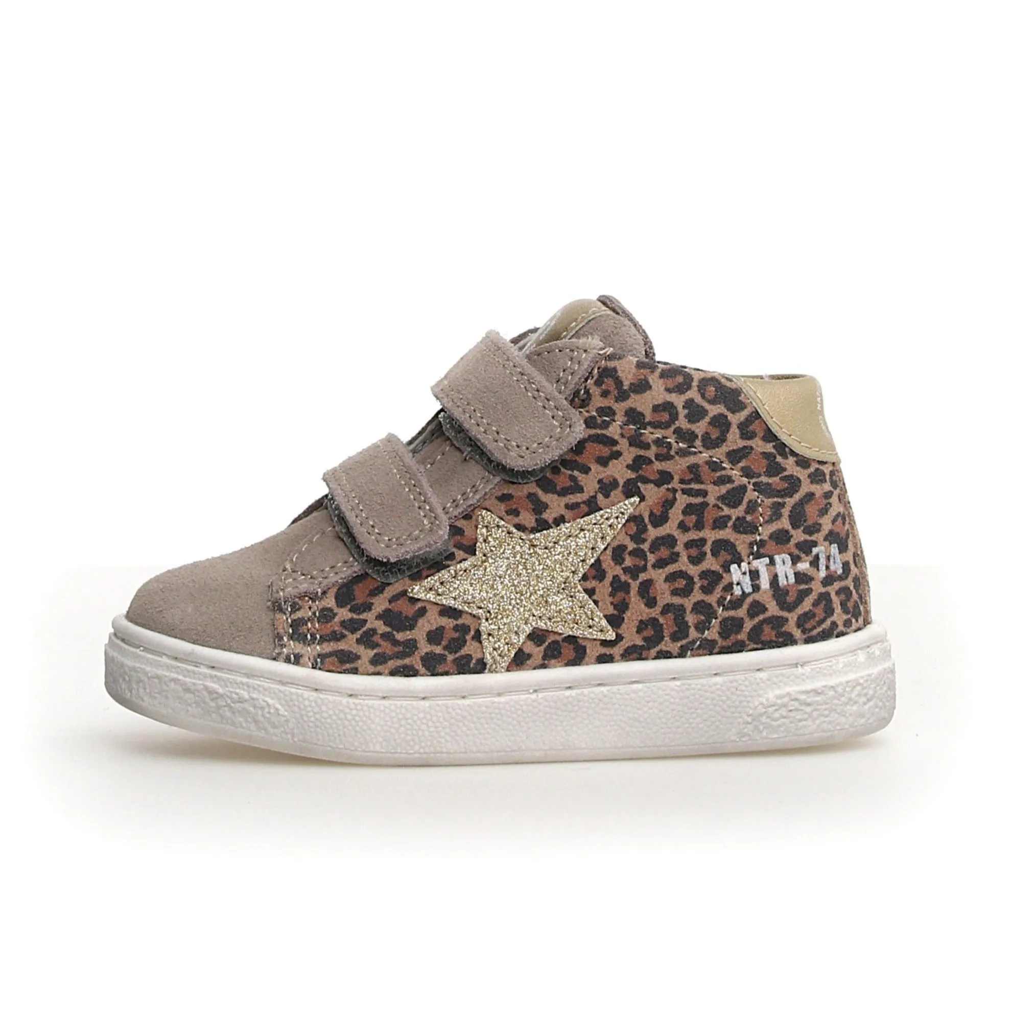 Naturino Pinn | High Zip Taupe/Leopard Little Kid Sneakers