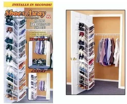 New in box! Shoes Away Hanging Organizer Organize 30 Pairs Space Closet TV Holder Over Door by Storage Dynamics