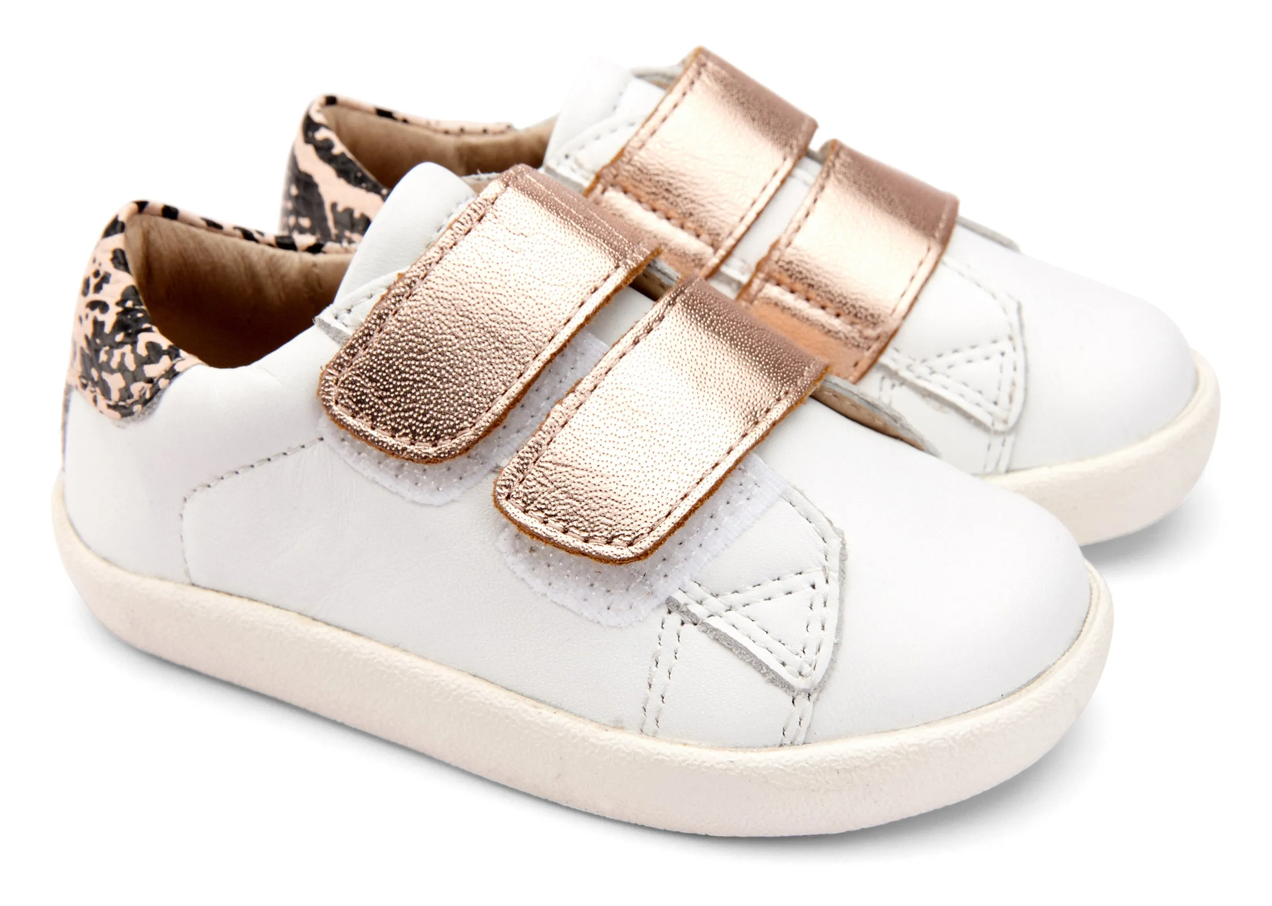 Old Soles Girl's Chime Shoes, Snow/Copper Snake/Copper
