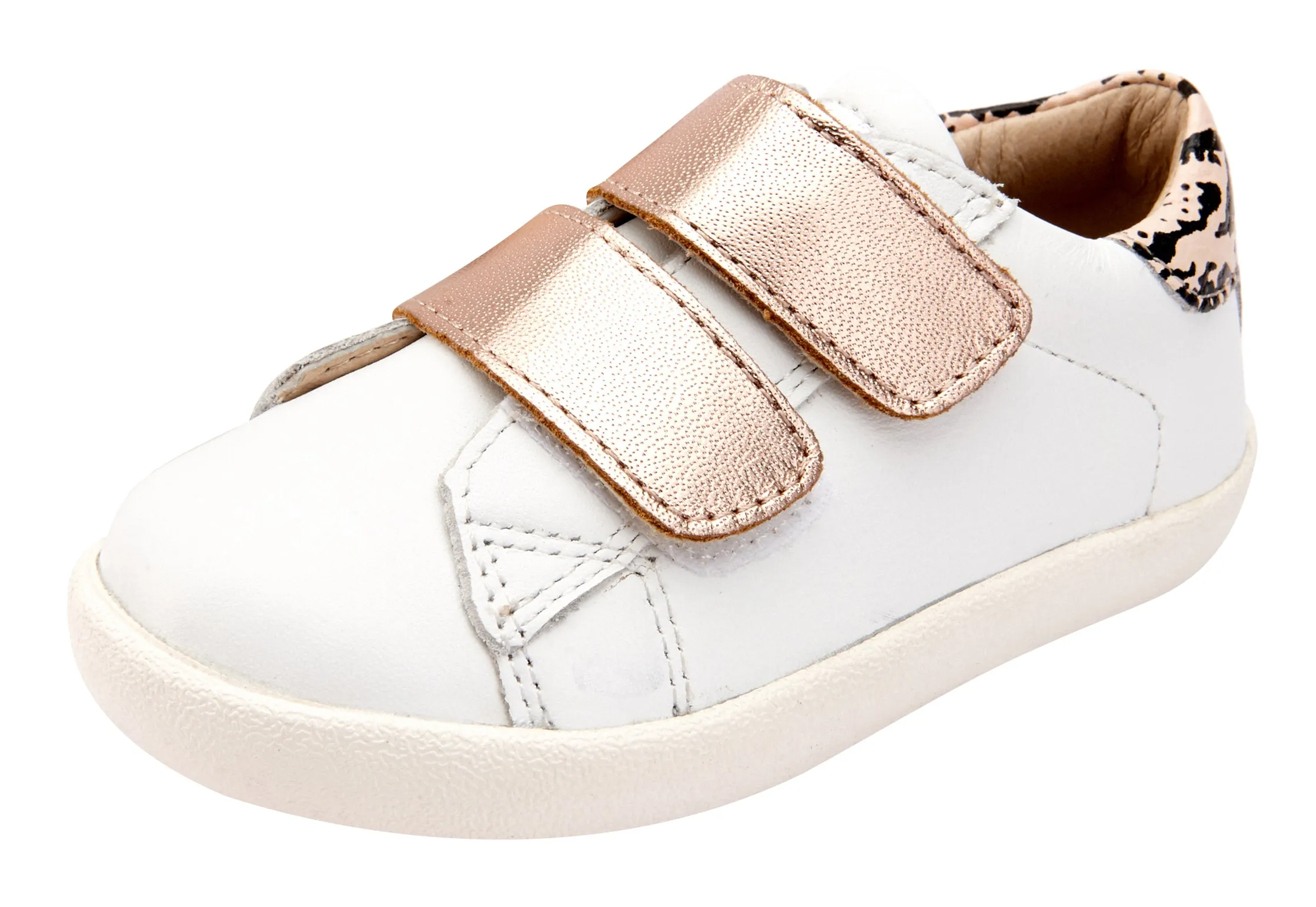 Old Soles Girl's Chime Shoes, Snow/Copper Snake/Copper