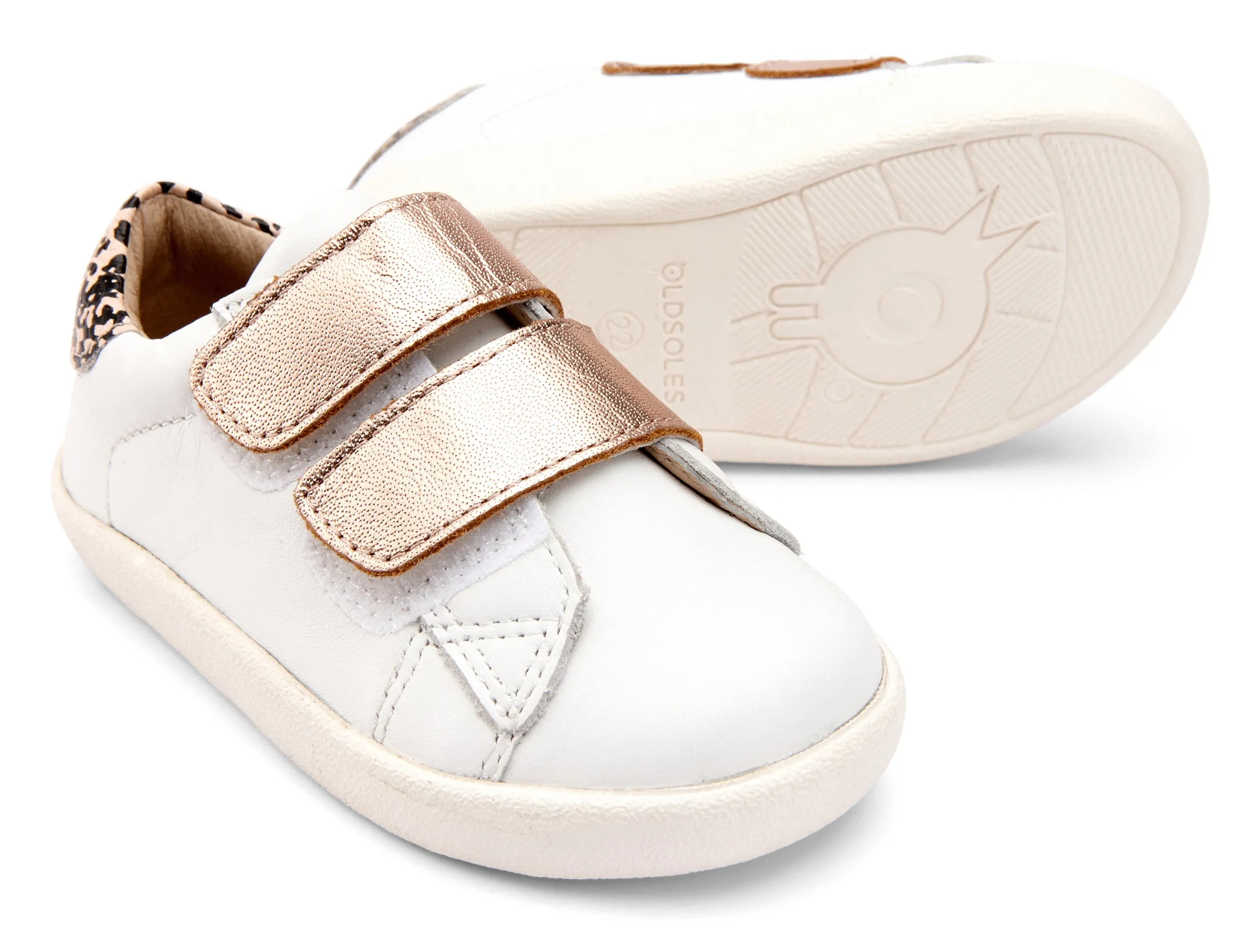 Old Soles Girl's Chime Shoes, Snow/Copper Snake/Copper