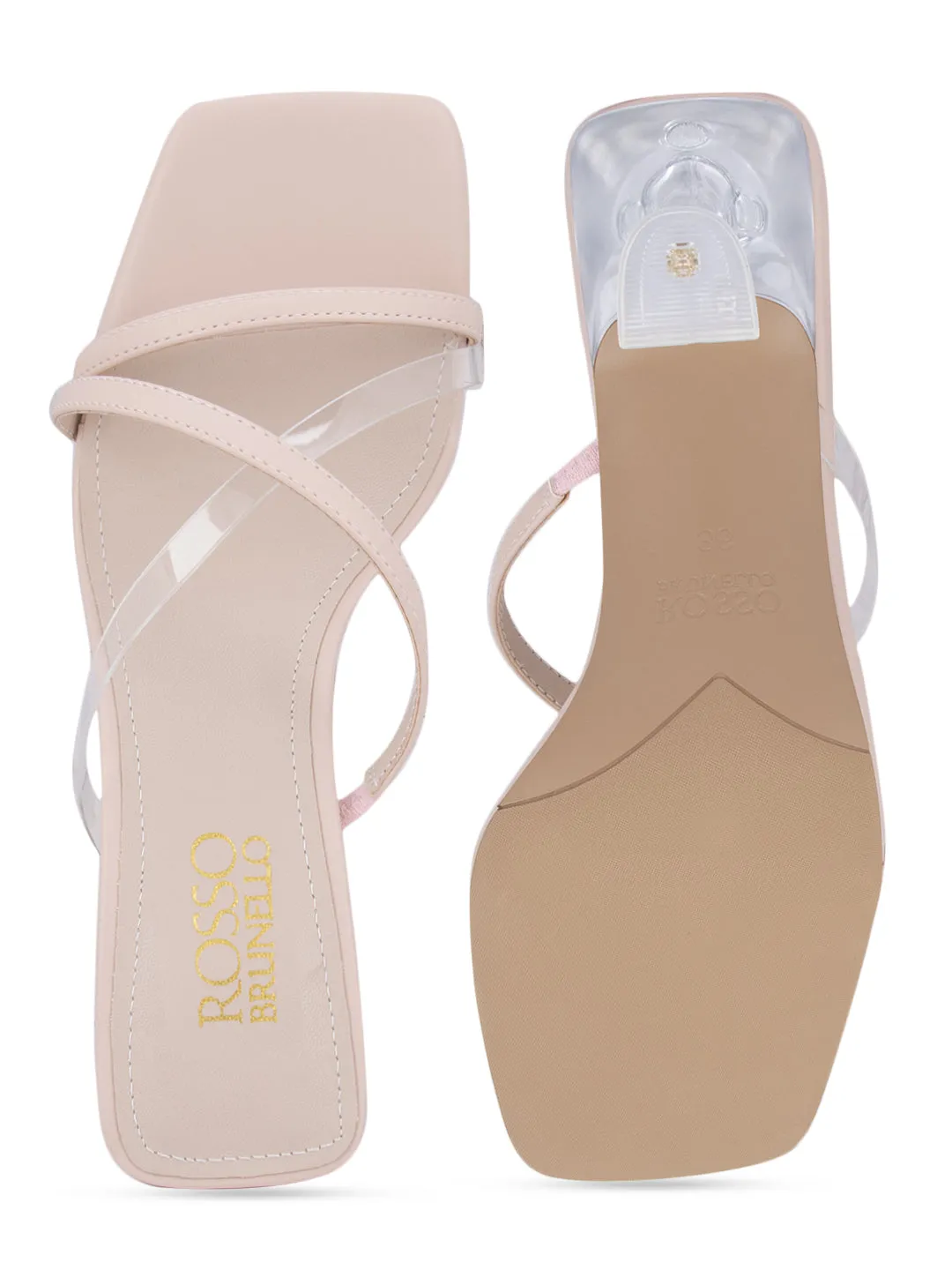 Pink Leather Strappy Heels