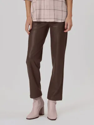 Point Zero Women's 5 Pocket Faux Leather Straight Leg Pants