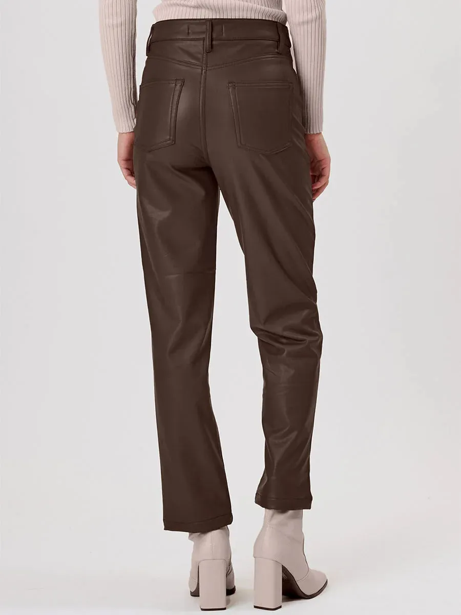 Point Zero Women's 5 Pocket Faux Leather Straight Leg Pants