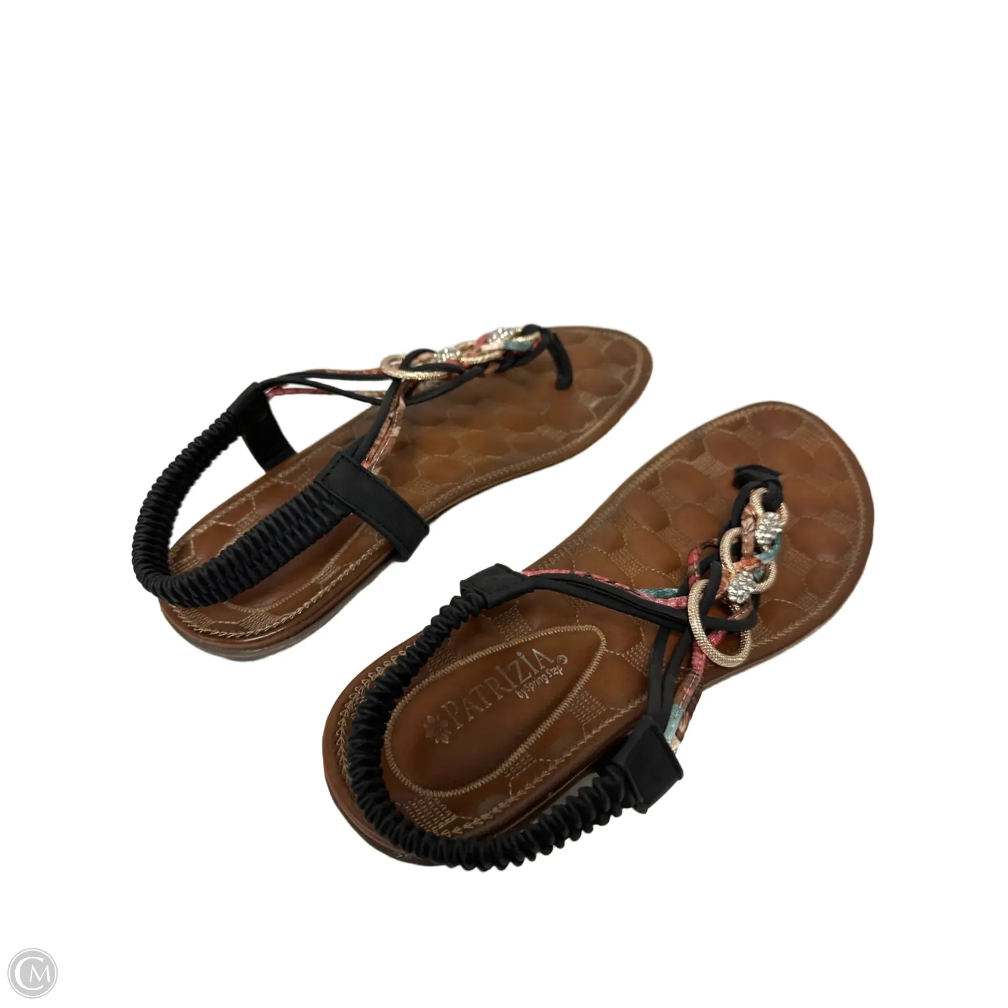 Sandals Flip Flops By Clothes Mentor In Black & Brown, Size: 8.5