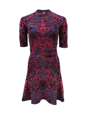 Short Sleeve High Neck Knit Dress