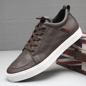 Spring New Products Men's Casual Shoes Outdoor Non-Slip Shoes Fashion Lightweight Sneakers Black Pu Leather Trendy Spotting