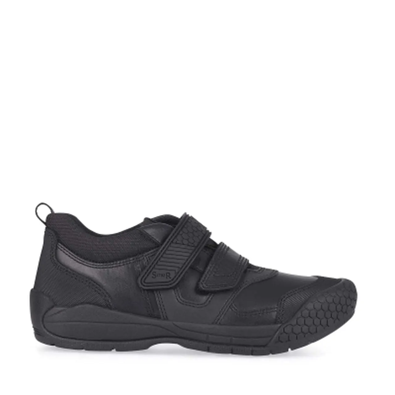 Start-Rite Strike 2793-7 Boys Black Leather Rip Tape Shoes