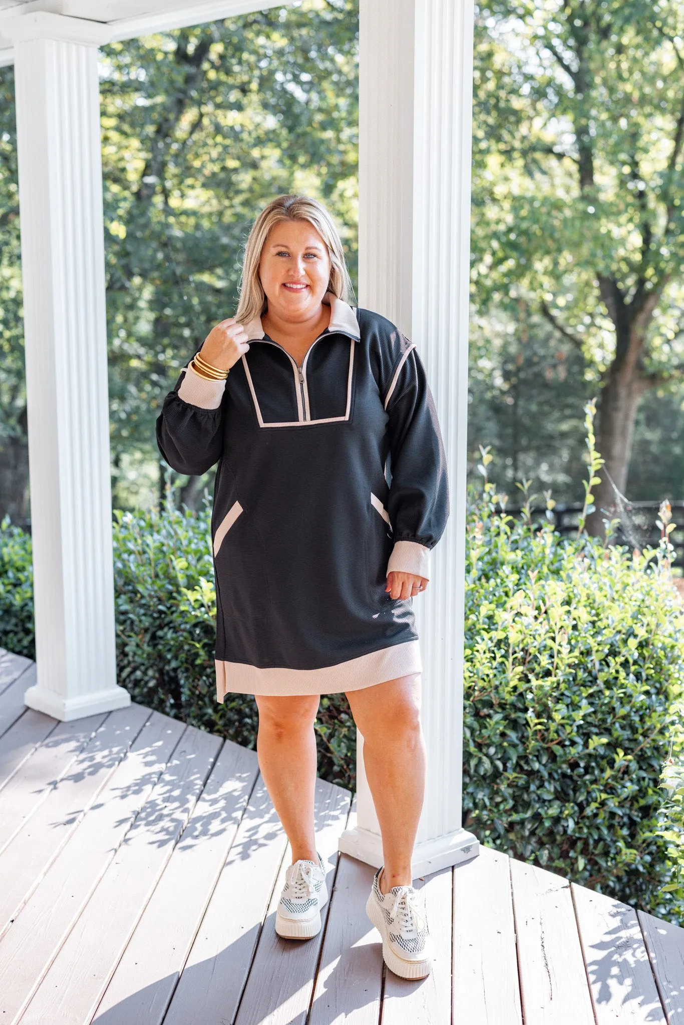 Stylish Favorite Black Textured Dress