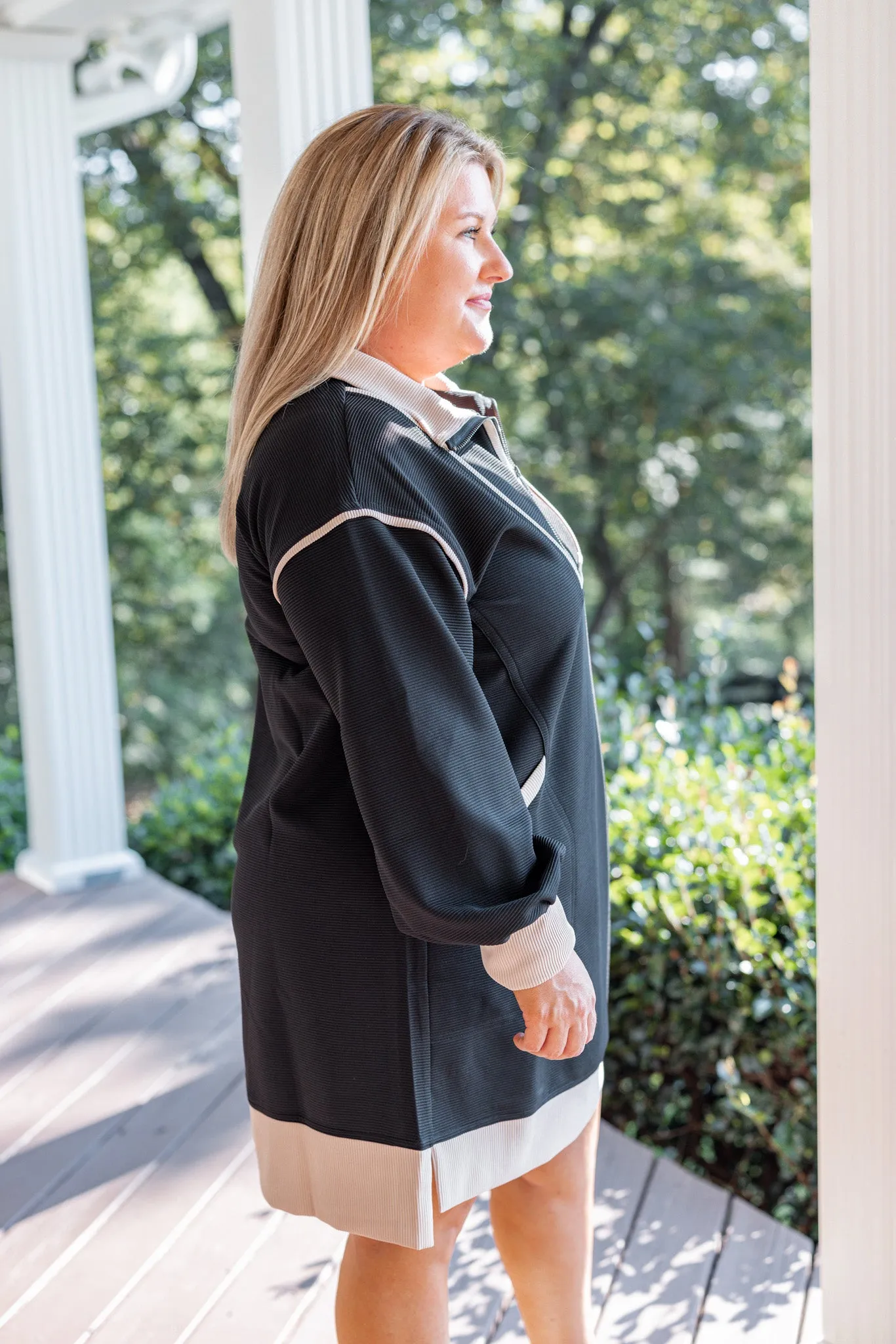 Stylish Favorite Black Textured Dress