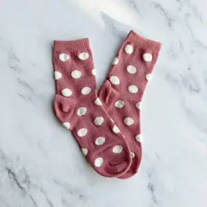Tiepology - Polka Dots Puff Casual Socks (Pink)