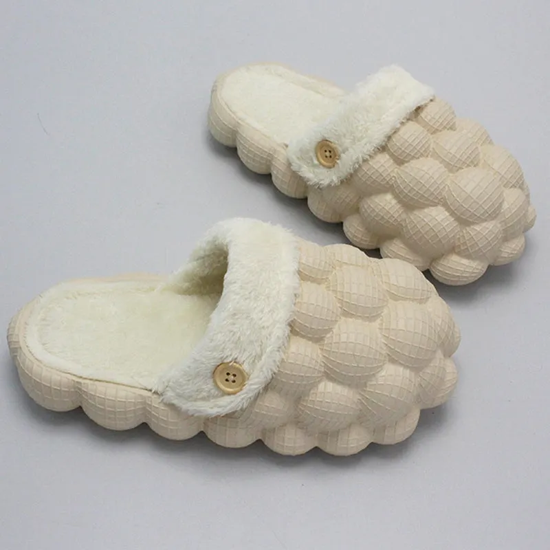 Unisex Winter Rhinestone Designer Waterproof Flip Flops