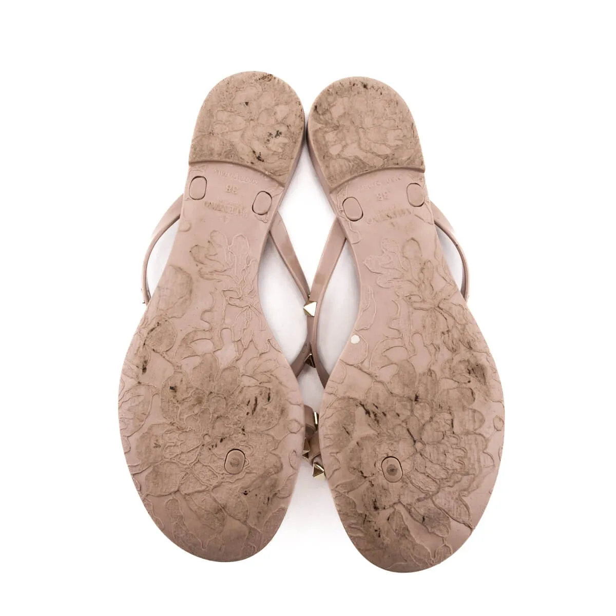 Valentino Nude Rockstud Jelly Sandals Size US 8 | EU 38
