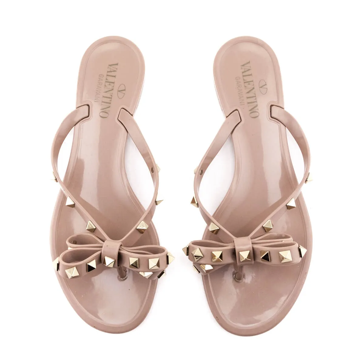Valentino Nude Rockstud Jelly Sandals Size US 8 | EU 38