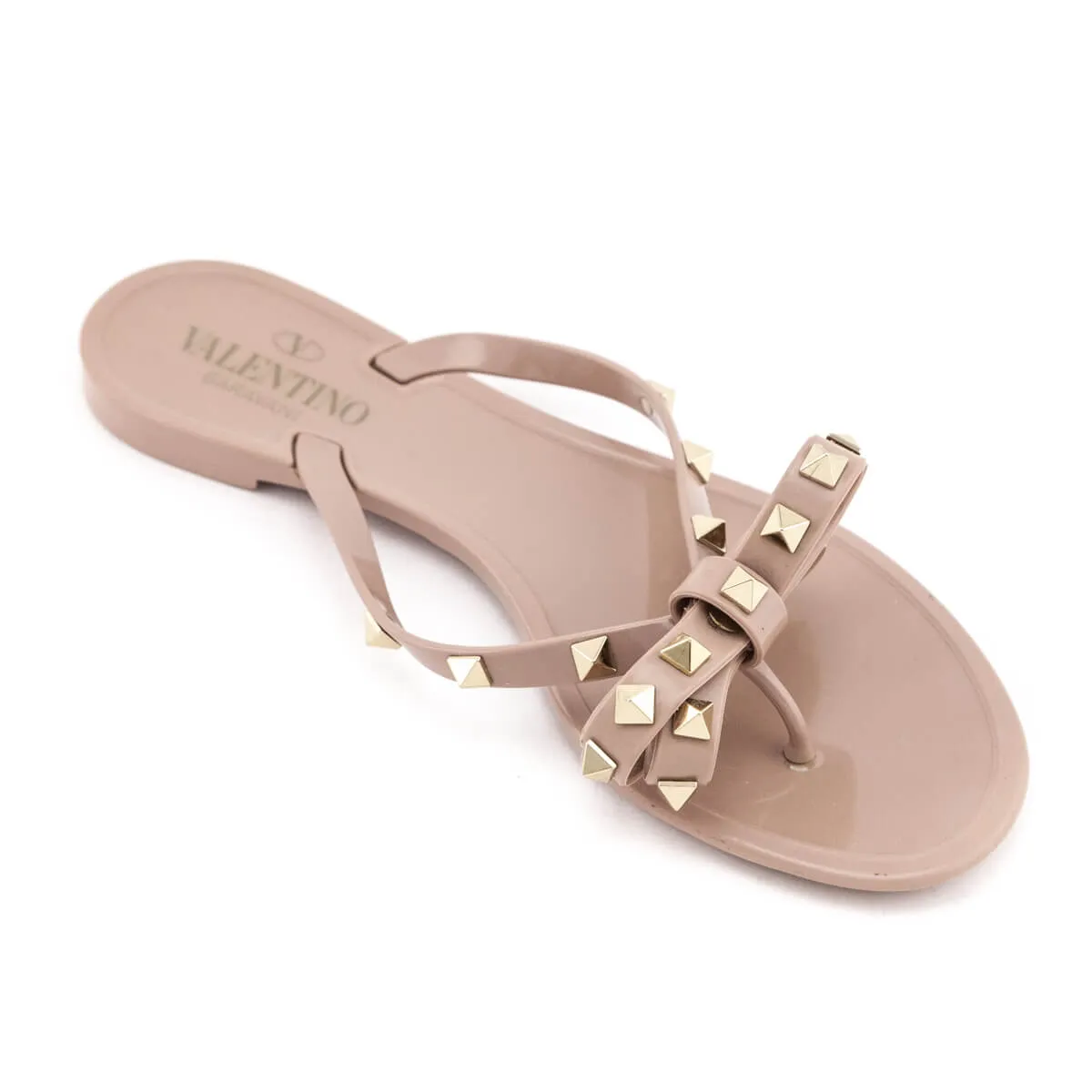 Valentino Nude Rockstud Jelly Sandals Size US 8 | EU 38