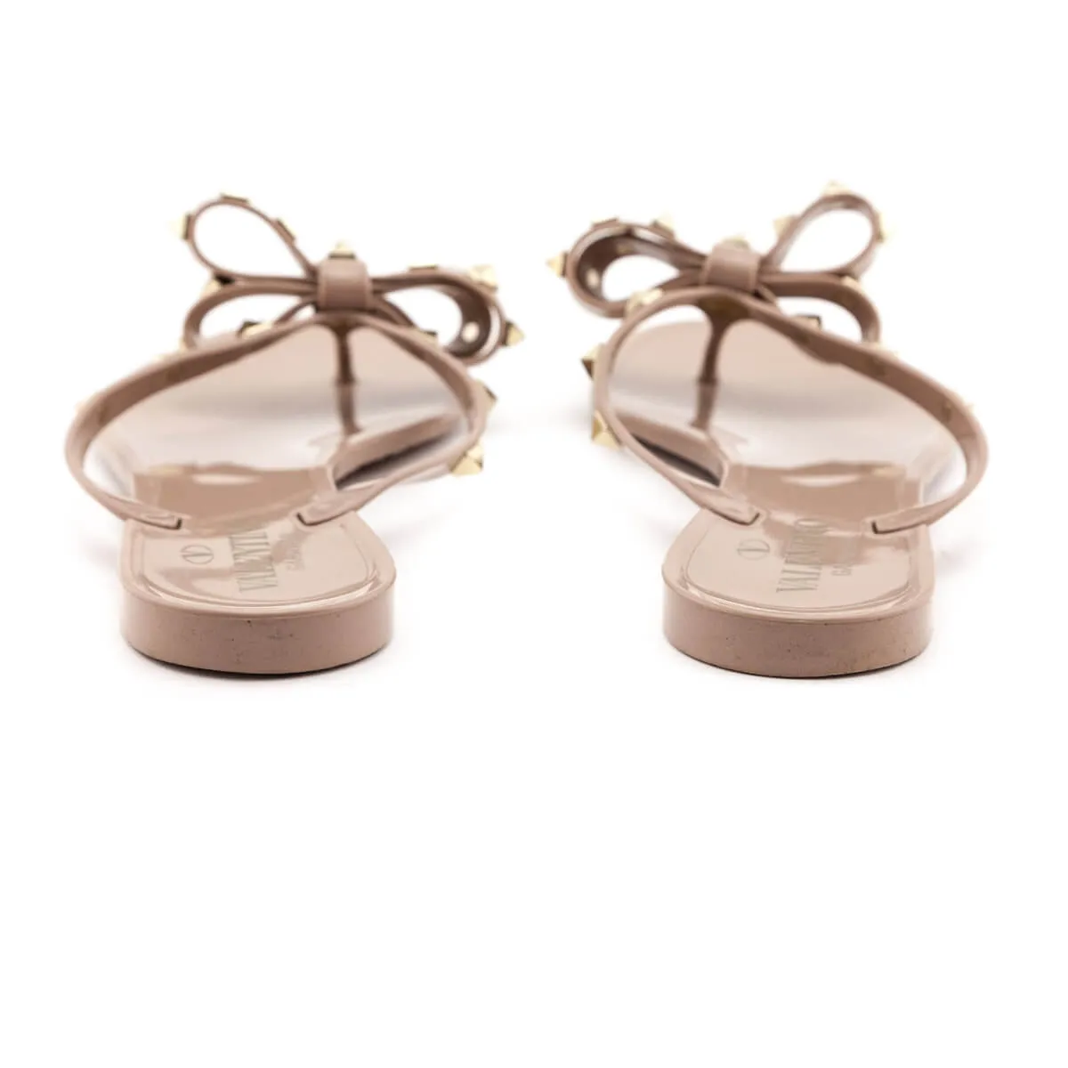 Valentino Nude Rockstud Jelly Sandals Size US 8 | EU 38
