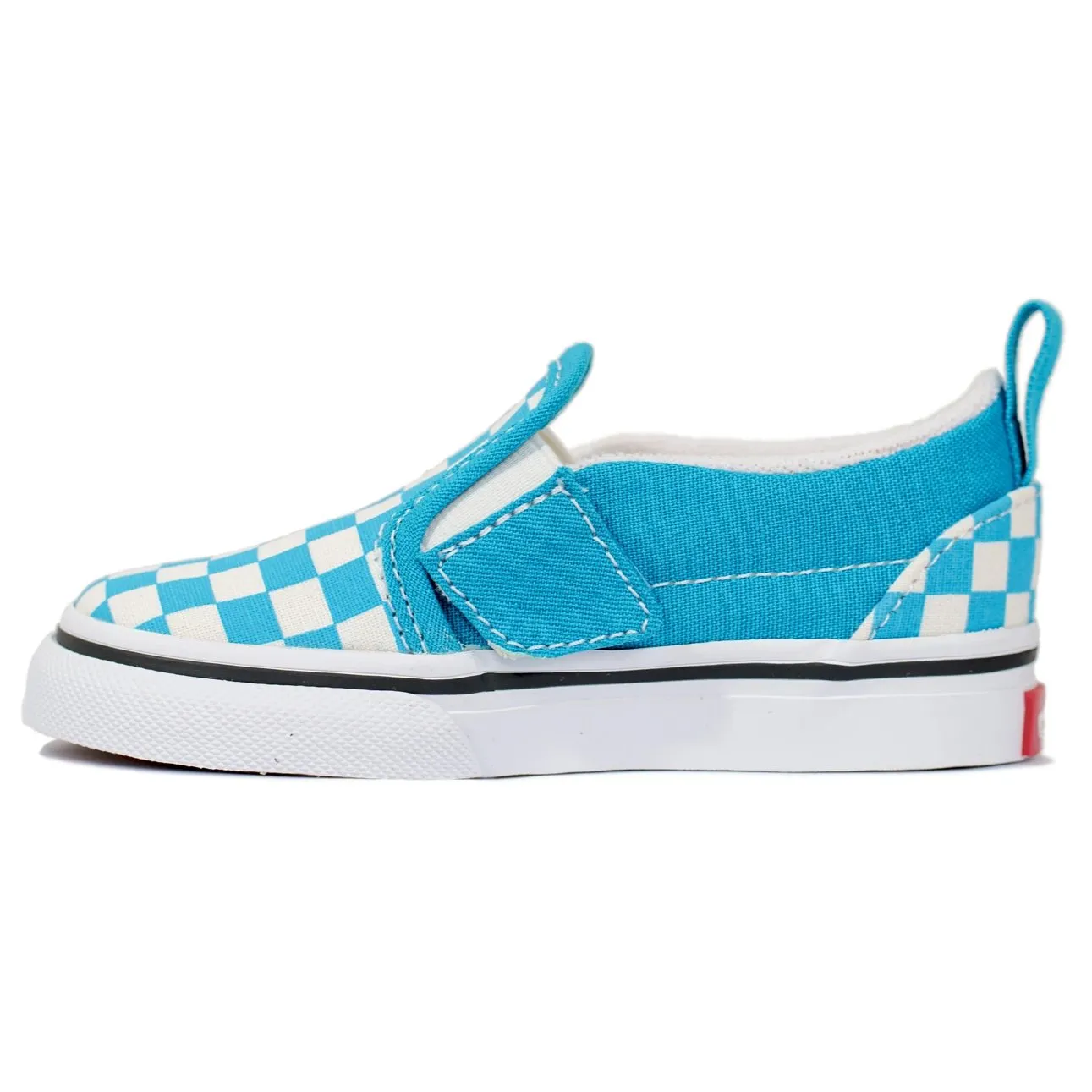 Vans Classic Slip-On V (Checkerboard) - Caribbean Blue/True White