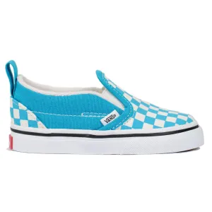 Vans Classic Slip-On V (Checkerboard) - Caribbean Blue/True White