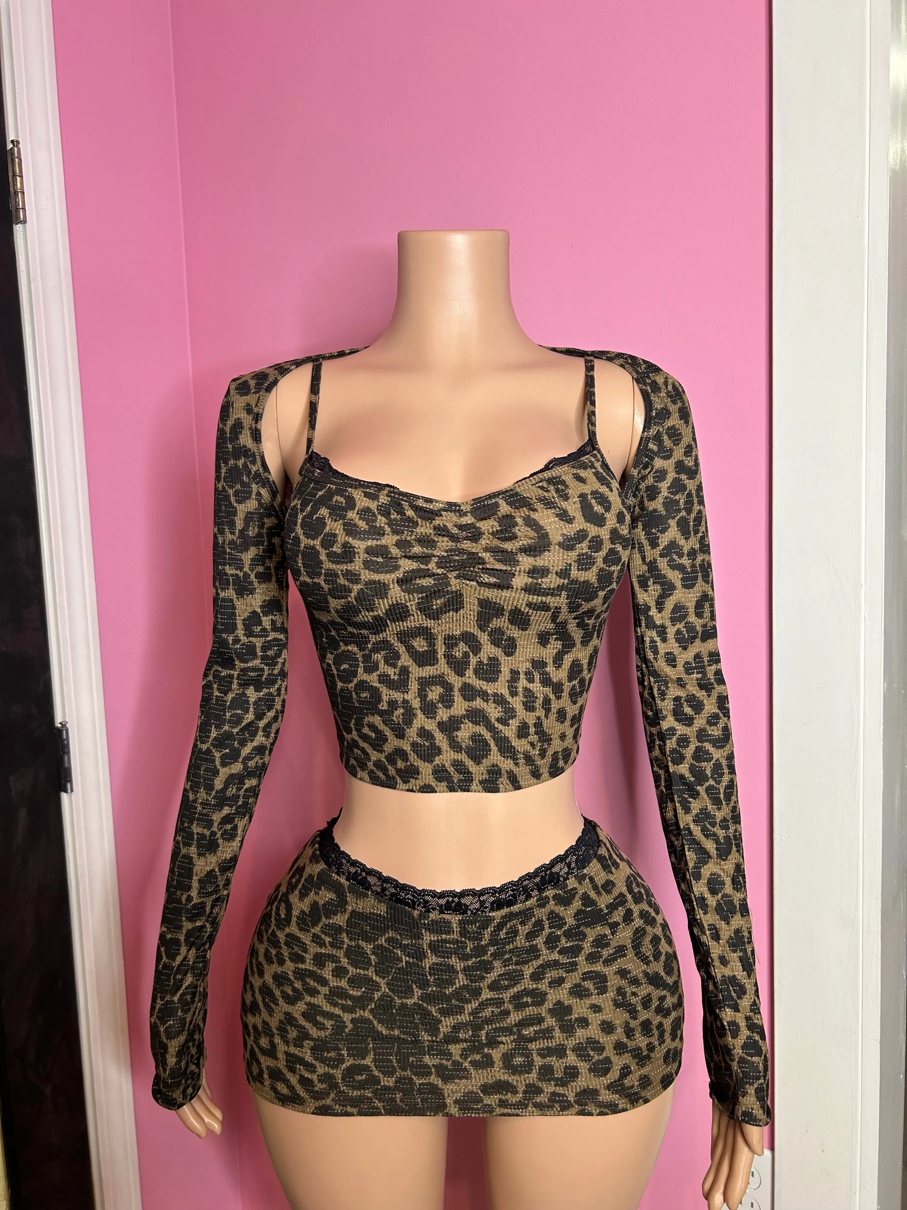 Wild Style Three-Piece Leopard Skort Set