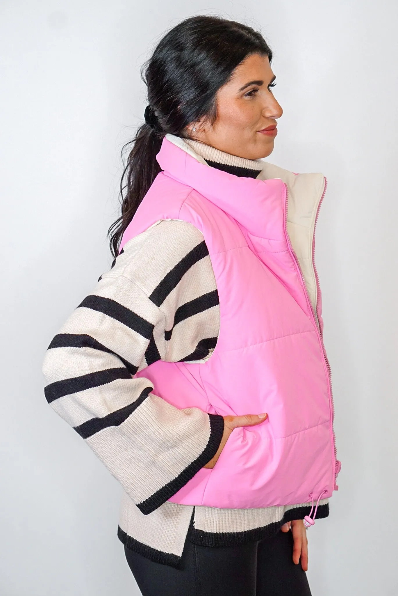 Winter Adventures Pink Reversible Vest